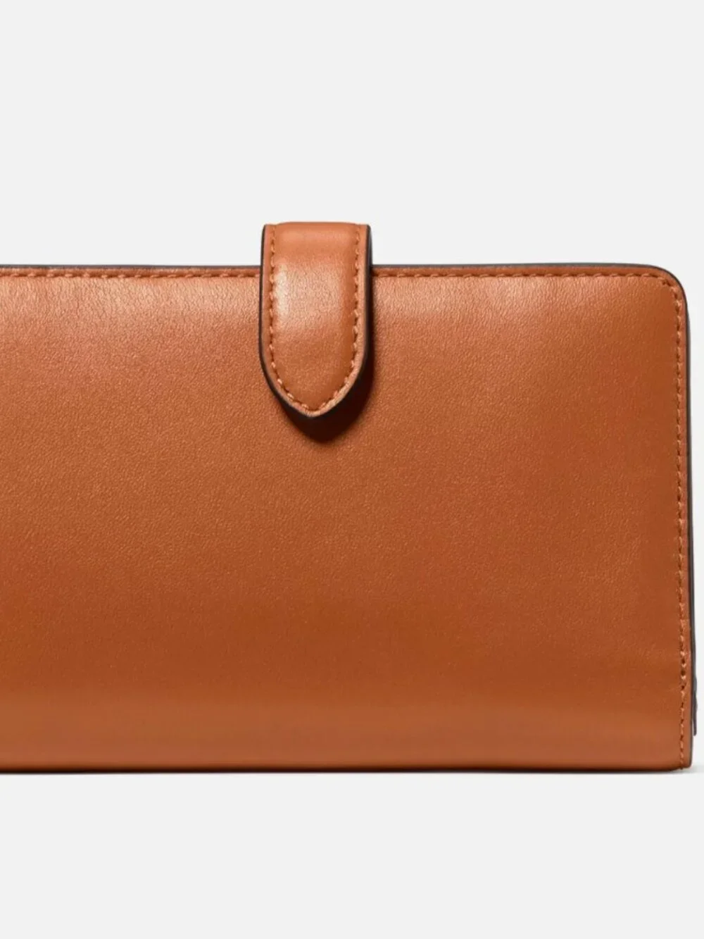 New Kate Spade Medium Compact Bifold Wallet Smooth Leather Warm Gingerbread
